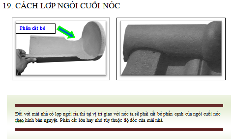 Cách lợp ngói cuối nóc